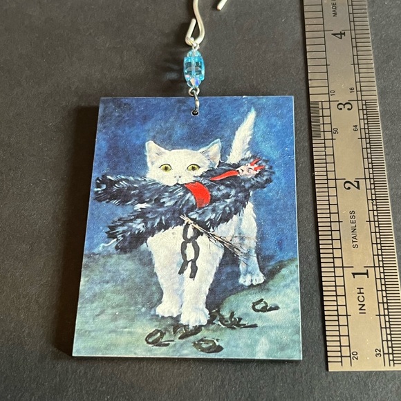 Krampus Cat Yule Ornament, Solstice Ornament, Krampus vs Kitty xmas Ornament - Picture 10 of 11